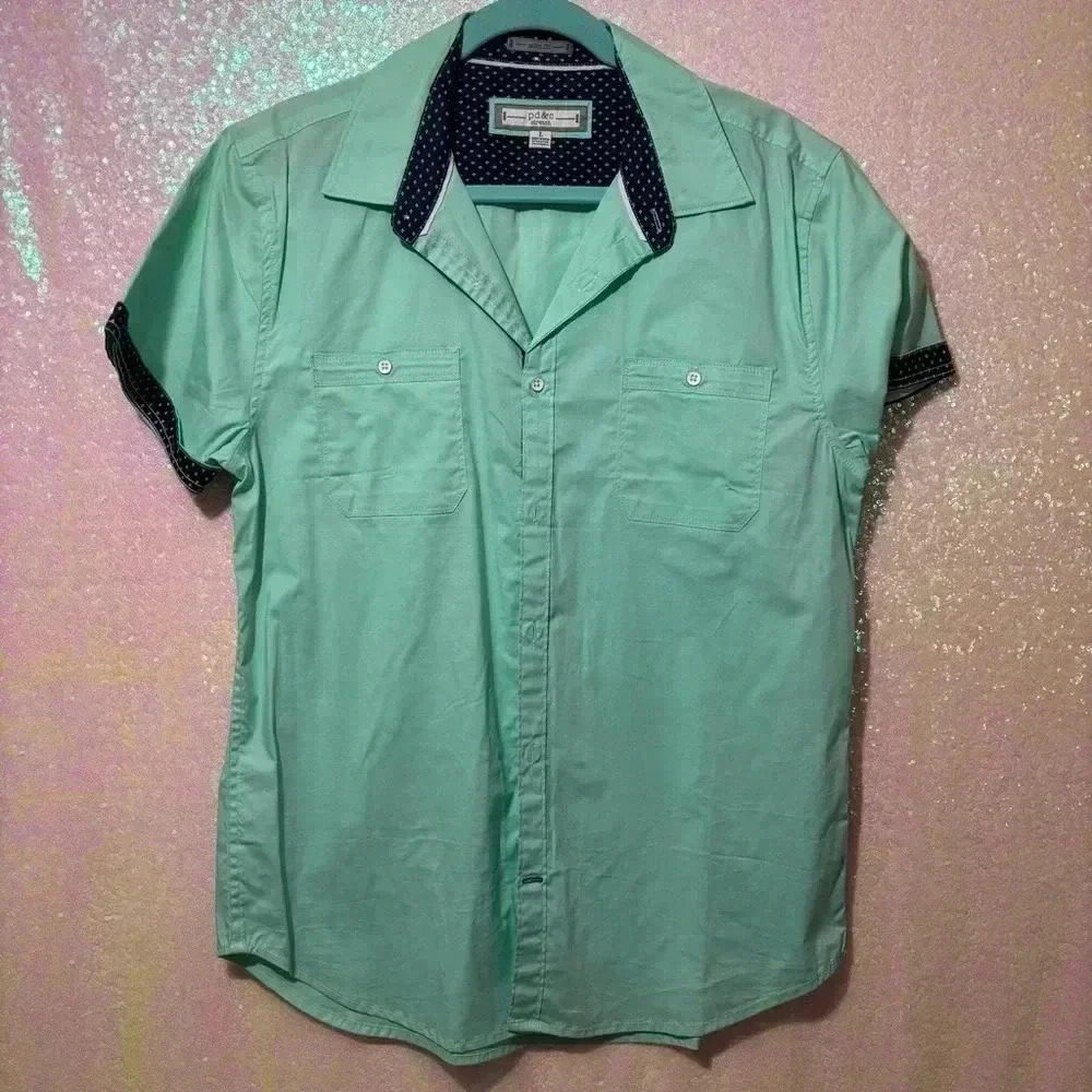 Paper Denim & Cloth Short Sleeve Button Down Shirt - Size Large
